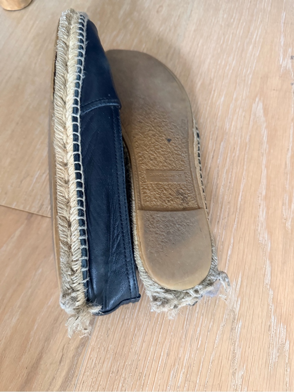 Saint Laurent Black Leather Espadrilles with YSL Monogram size 38/39 - Picture 4 of 5